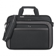 Solo Pro CheckFast Briefcase, Fits Devices Up to 17.3", Polyester, 17 x 5.5 x 13.75, Black (CLA3144)