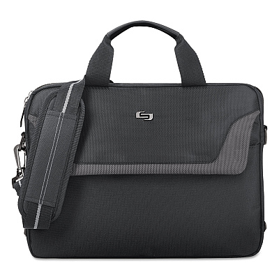 Solo Pro Slim Brief, Fits Devices Up to 14.1", Polyester, 14 x 1.5 x 10.5, Black (USLCLA1124)