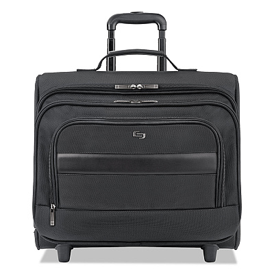 Solo Classic Rolling Overnighter Case, Fits Devices Up to 15.6", Ballistic Polyester, 16.14 x 6.69 x 13.78, Black (USLB644)