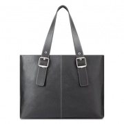 Solo Classic Tote, Fits Devices Up to 15.6", Vinyl, 13.75 x 17.5 x 3.75, Black/Red (K709417)