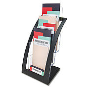 deflecto 3-Tier Literature Holder, Leaflet Size, 6.75w x 6.94d x 13.31h, Black (DEF693604)