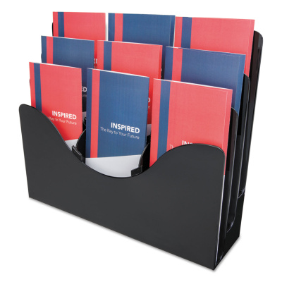 3-Tier Document Organizer w/6 Removable Dividers, 13.38w x 3.5d x 11.5h, Black 3-Tier Document Organizer w/6 Removable Dividers, 13.38w x 3.5d x 11.5h, Black