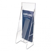 deflecto Stand-Tall Wall-Mount Literature Rack, Leaflet, 4.56w x 3.25d x 11.88h, Clear (55601)