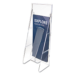 deflecto Stand-Tall Wall-Mount Literature Rack, Leaflet, 4.56w x 3.25d x 11.88h, Clear (DEF55601)