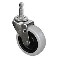 Rubbermaid Commercial Mop Bucket/Wringer Replacement Caster, Grip Ring Type C Stem, 3" Wheel, Black/Gray/Silver (SGSFG6111L3GRAY)