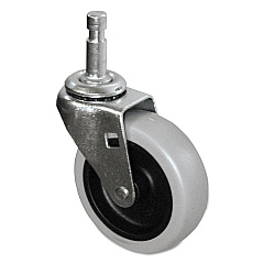 Rubbermaid Commercial Mop Bucket/Wringer Replacement Caster, Grip Ring Type C Stem, 3" Wheel, Black/Gray/Silver (SGSFG6111L3GRAY)