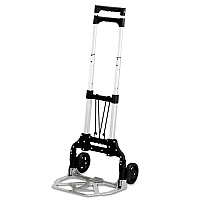 Safco Stow and Go Cart, 110 lb Capacity, 15.25 x 16 x 39, Aluminum (SAF4049)