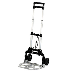 Safco Stow and Go Cart, 110 lb Capacity, 15.25 x 16 x 39, Aluminum (SAF4049)