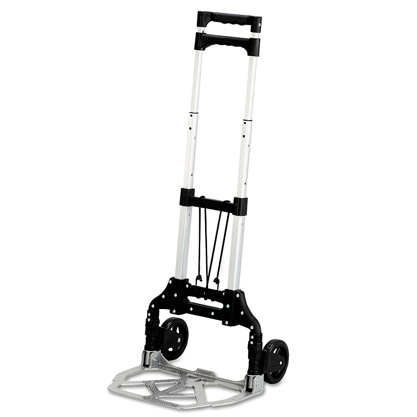 Safco Stow and Go Cart, 110 lb Capacity, 15.25 x 16 x 39, Aluminum (SAF4049)