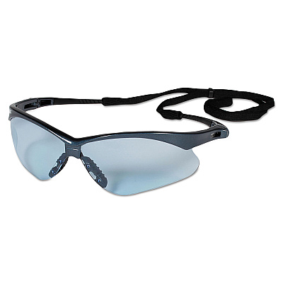 KleenGuard V30 Nemesis Safety Glasses, Blue Frame, Light Blue Uncoated Lens, 12/Box (KCC19639)
