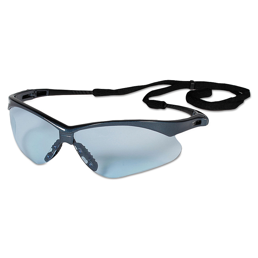 KleenGuard V30 Nemesis Safety Glasses, Blue Frame, Light Blue Uncoated Lens, 12/Box (KCC19639)