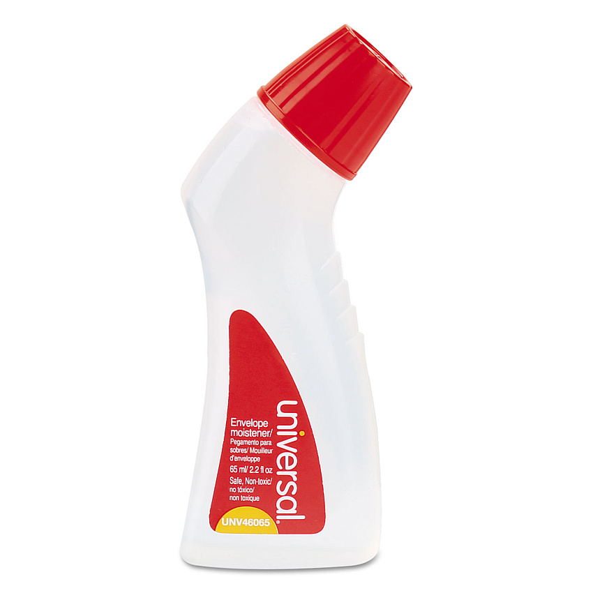 Universal Envelope Moistener with Adhesive, 2.2 oz Bottle, Clear (UNV46065)