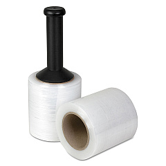 Universal Unstretched Handwrap Film with Reusable Handle-Style Dispenser, 5" x 1,000 ft, 20 mic (80-Gauge), Clear, 12/Carton (UNV051080)