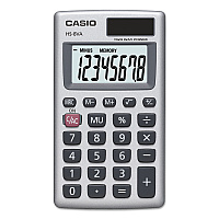 Casio HS-8VA Handheld Calculator, 8-Digit LCD, Silver