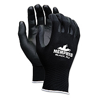 MCR Safety Economy PU Coated Work Gloves, Black, X-Small, Dozen (CRW9669XS)