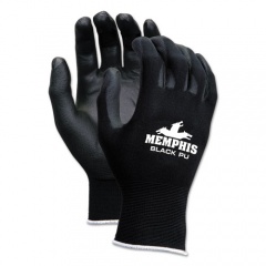 MCR Safety Economy PU Coated Work Gloves, Black, Small, Dozen (9669S)