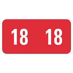 Smead Yearly End Tab File Folder Labels, 18, 0.5 x 1, Red, 25/Sheet, 10 Sheets/Pack (SMD67918)