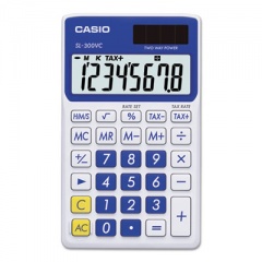 Casio SL-300SVCBE Handheld Calculator, 8-Digit LCD, Blue (SL300VCBE)