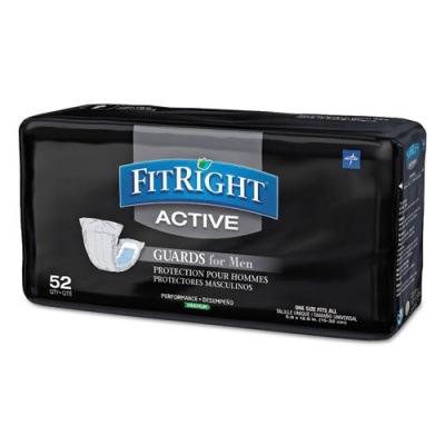 Medline FitRight Active Male Guards, 6" x 11", White, 52/Pack, 4 Pack/Carton (MSCMG02CT)