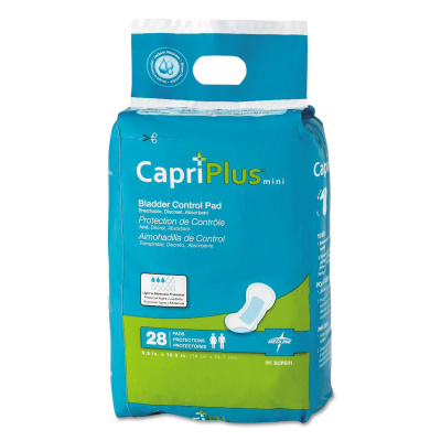 Medline CAPRI PLUS BLADDER CONTROL PADS, REGULAR, 5.5" X 10.5", 28/PACK, 12/CARTON (BCPE01CT)