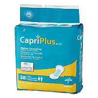Medline Capri Plus Bladder Control Pads, Extra Plus, 6.5" x 13.5", 28/Pack, 6/Carton (MIIBCPE02CT)