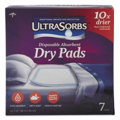 Medline Ultrasorbs Disposable Dry Pads, 23" x 35", White, 7/Box, 6/Carton (DRY2336RETCT)