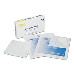First Aid Only Gauze Pads, 3" X 3", 4/box (FAO3001)
