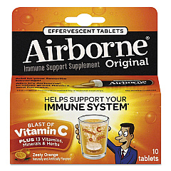 Airborne Immune Support Effervescent Tablet, Zesty Orange, 10/Box (ABN30004)