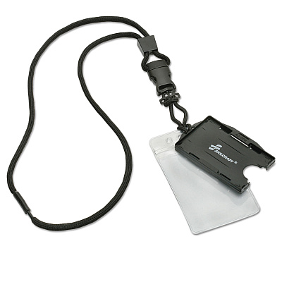 AbilityOne 8455016485709, SKILCRAFT Flight Line Lanyard, Metal Loop Fastener, 36" Long, Nylon, Black, Dozen