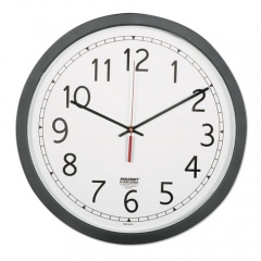 AbilityOne 6645016238824 SKILCRAFT Quartz Wall Clock, 16.5" Overall Diameter, Black Case, 1 AA (sold separately)