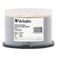 Verbatim UltraLife Gold Archival Grade DVD-R, 4.7 GB, 16x, Spindle, Gold, 50/Pack (VER95355)