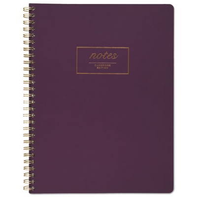 Cambridge Jewel Tone Notebook, Gold Twin-Wire, 1-Subject, Wide/Legal Rule, Purple Cover, (80) 9.5 x 7.25 Sheets (49556)