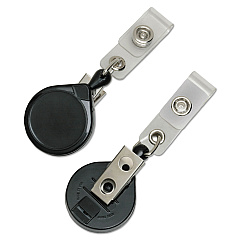 AbilityOne 8455016485708, SKILCRAFT Retractable ID Reel with Bulldog Clip, 36", Black, Dozen