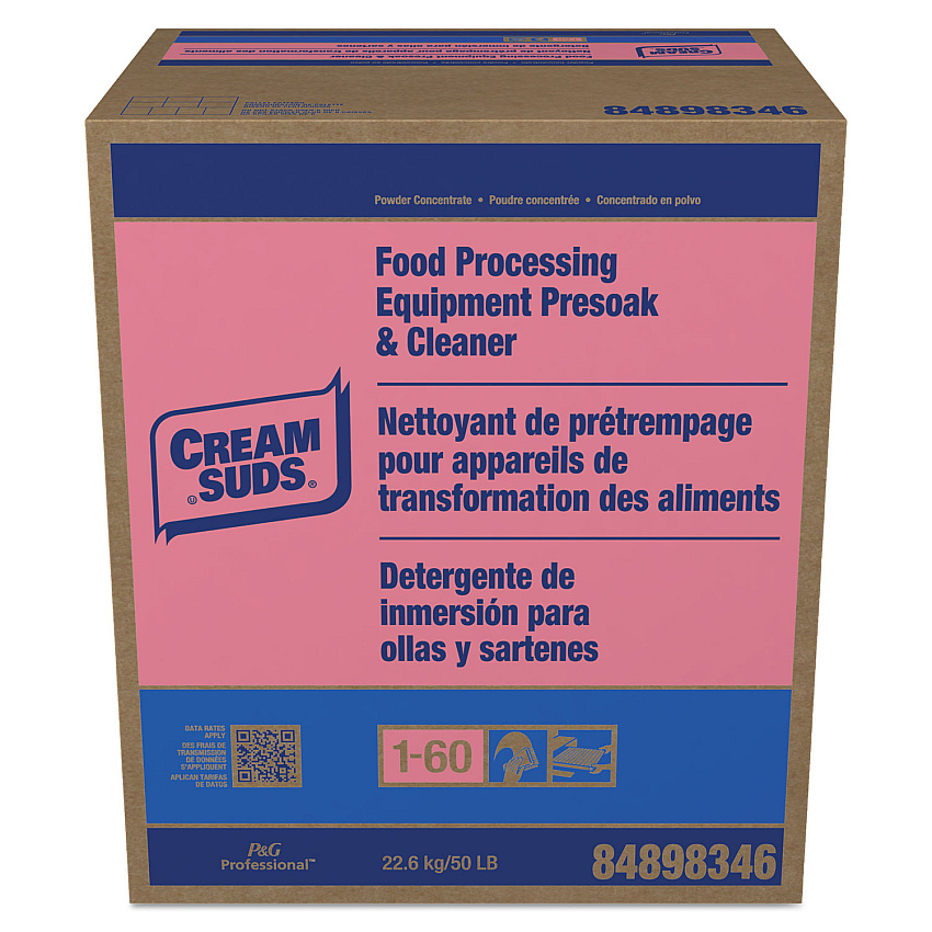 Cream Suds Manual Pot and Pan Presoak and Detergent with Phosphate, Baby Powder Scent, Powder, 50 lb Box (JOY43612)