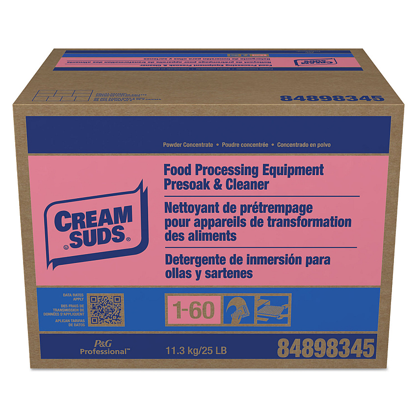 Cream Suds Manual Pot and Pan Presoak and Detergent with Phosphate, Baby Powder Scent, Powder, 25 lb Box (JOY43611)