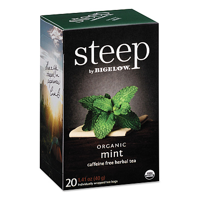 Bigelow steep Tea, Mint, 1.41 oz Tea Bag, 20/Box (BTC17709)