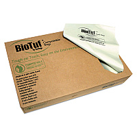 Heritage Biotuf Compostable Can Liners, 64 gal, 0.8 mil, 47" x 60", Green, 25 Bags/Roll, 5 Rolls/Carton (HERY9460EER01)