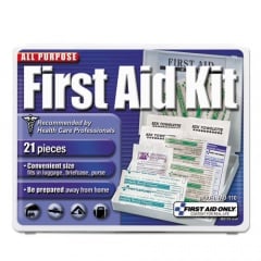 First Aid Only All-Purpose First Aid Kit, 21 Pieces, 4.75 x 3, Plastic Case (110)