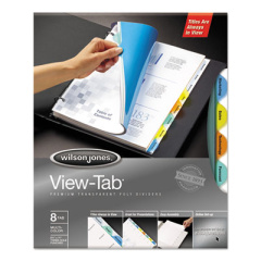 Wilson Jones Round View-Tab Transparent Index Dividers, 8-Tab, 11 x 8.5, Assorted, 1 Set (55063)