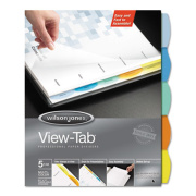 Wilson Jones View-Tab Paper Index Dividers, 5-Tab, 11 x 8.5, White, 1 Set (55964)