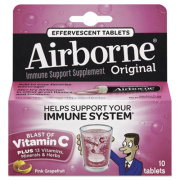 Airborne Immune Support Effervescent Tablet, Pink Grapefruit, 10 Count (30017)