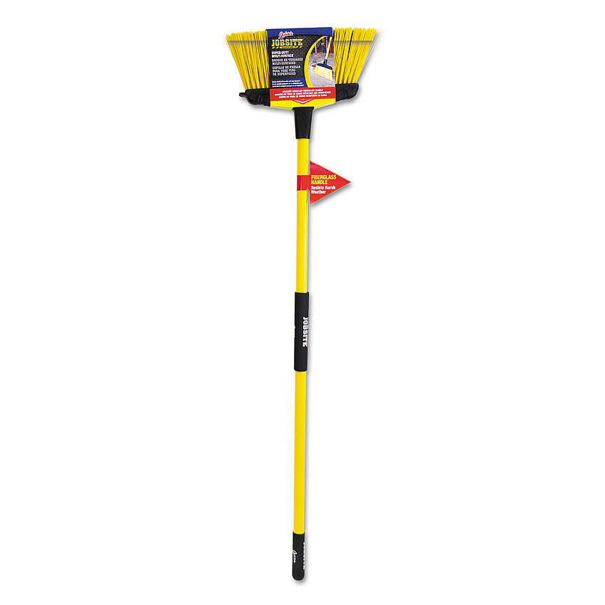 Quickie Job Site Super-Duty Multisurface Upright Broom, 16 x 54, Fiberglass Handle, Yellow/Black (QCK759)