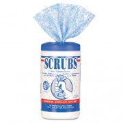 SCRUBS Hand Cleaner Towels, 1-Ply, 10 x 12, Citrus, Blue/White, 30/Canister (42230CT)
