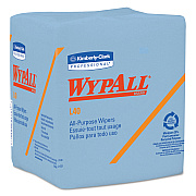 WypAll L40 Wiper, 1/4 Fold, Blue, 12.5 x 12, 56/Box, 12 Boxes/Carton (KCC05776)