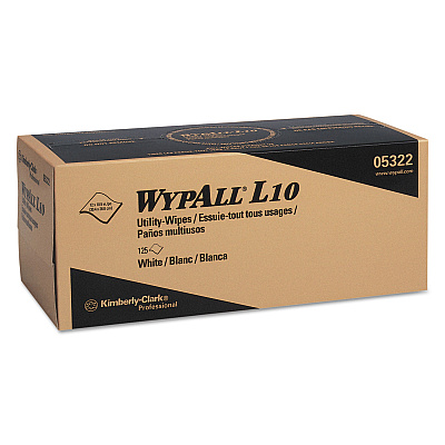WypAll L10 Towels POP-UP Box, 1-Ply, 12 x 10.25, White, 125/Box, 18 Boxes/Carton (KCC05322)
