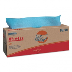 WypAll L40 Towels, POP-UP Box, 9.8 x 16.4, Blue, 100/Box, 9 Boxes/Carton (05740)