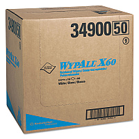 WypAll General Clean X60 Cloths, Flat Sheet, 12.5 x 16.8, White, 150/Box, 6 Boxes/Carton (KCC34900)