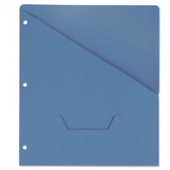 Universal Slash-Cut Pockets for Three-Ring Binders, Jacket, Letter, 11 Pt., Blue, 10/Pack (61681)