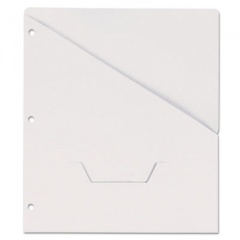 Universal Slash-Cut Pockets for Three-Ring Binders, Jacket, Letter, 11 Pt., 9.75 x 11.75, White, 10/Pack (61687)