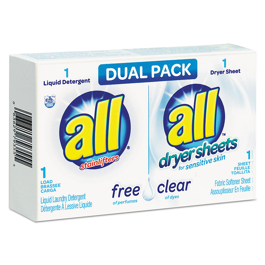 All Free Clear HE Liquid Laundry Detergent/Dryer Sheet Dual Vend Pack, 100/Ctn (VEN2979355)